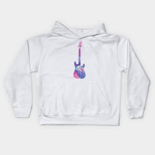 S-Style Electric Guitar Watercolor Texture Kids Hoodie